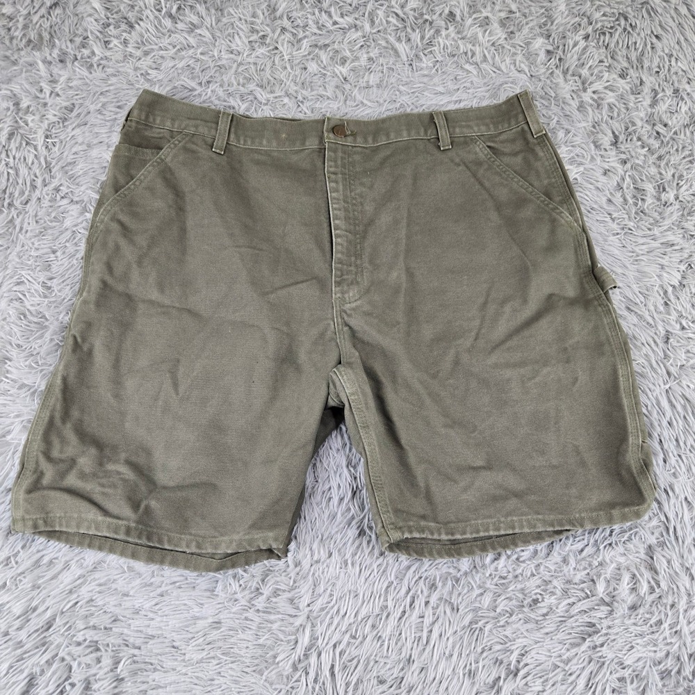 Carhartt Carpenter Shorts Mens 44 Olive Green ‎ B25DES Canvas Utility